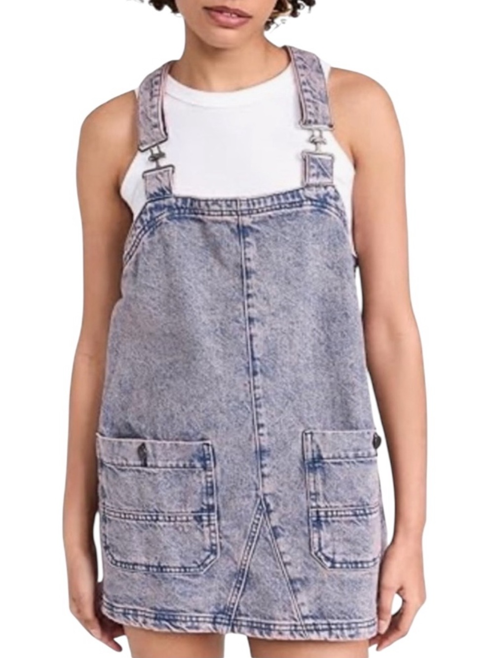 Free People We The Free Overall Smock Mini Top / Dress in Pink Dream